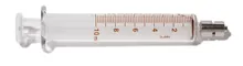Seringă de sticlă, sticlă borosilicată, con metalic, racord Luer-Lock, 200 ml