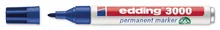 Marker permanent, edding®, 3000, albastru, vârf rotund, 1,5 - 3 mm, 10 buc.