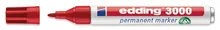 Marker permanent, edding®, 3000, roșu, vârf rotund, 1,5 - 3 mm, 10 buc.
