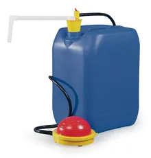 Pompă de picior OTAL cu tub de ieșire curbat, PVDF, 16 l/min, pt. recipiente max. 120 l