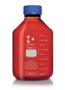 Flacon cu filet gura largă DURAN®, sticlă brună, 5 l, filet GLS 80, 1 buc.