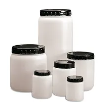 Recipiente cu gura largă, HDPE, 2000 ml, cu dop presat și capac cu filet, 10 buc.