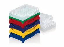 Rotilabo®-PCR-racks, PP, 96 orificii, aranjament 8 x 12, 5 buc.