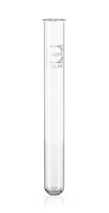 FIOLAX® eprubete, margine bordurată, sticlă borosilic. 4.9, pereți subțiri,110 ml