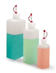 Sticle cu gât îngust, cu 4 laturi, HDPE, cu capac cu picurător, 250 ml, 10 bucăți
