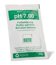 Soluții tampon de pH Rotilabo®, pH 7,0, în pungi, 20 bucăți