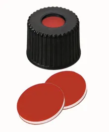 Capace înfiletabile cu orificiu, PP, ND8, Septum PTFE/Silicon/PFTE, 1.0 mm 45°