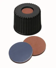 Capace înfiletabile cu orificiu, PP, ND8, Septum Butil/PTFE, 1.3 mm 55°, 100 bucăți