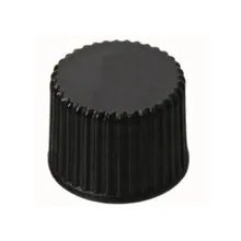 Capace înfiletabile, PP, negre, ND8, fără orificiu, fără septum, 100 bucăți