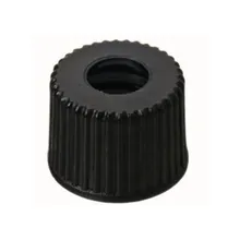 Capace înfiletabile, PP, negre, ND8, cu orificiu Ø 5.5 mm, fără septum, 100 bucăți