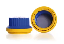 Garnitură originală, GL 45, albastru, PP, inel galben de sigilare, garnitură PTFE/silic.