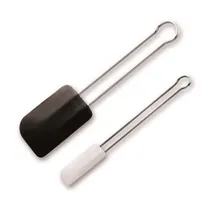Racletă Rotilabo®-silicone, neagră,, mâner din oțel inoxidabil, L 260 mm, l 50mm