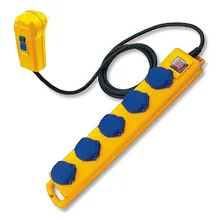 Bloc de prize IP 54 pentru 5 fișe, prize în aranjament la 45°C, L 480xW 80xH 62mm