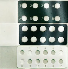 Lame de diagnostic, epoxid standard, sticlă extra-albă, albe, 12 camere