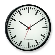 Ceas de perete radio-controlat, negru, Ø carcasă 300 mm, adâncime 45 mm, 1 unitate(ăți)