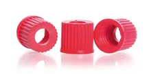Capace cu filet cu orificiu, PBT, roșu, GL 14, Ø orificiu 9.5 mm, -45 la +180 °C