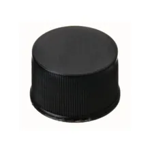Capace cu filet, PP, negre, ND13, fără orificiu, fără sept, 100 buc.