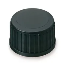 Capace cu filet, PP, negre, ND18, fără orificiu, fără sept, 100 buc.