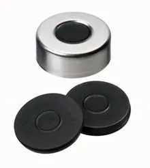 Capace sertizare cu orificiu, Al, ND20, Septum Butil, 3,0 mm 50°, 100 bucăți