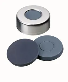 Capace sertizare cu orificiu, Al, ND20, Septum Butil/PTFE, 3,0 mm 50°, 100 bucăți