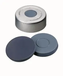 Capace Headspace cu orificiu, Al, ND20, Septum Butil/PTFE, 3,0 mm, 100 bucăți