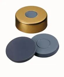 Capace sertizare magn. cu orificiu, Al, ND20, Sept. Butil/PTFE, 3,0mm 50°, Ø orificiu 8mm