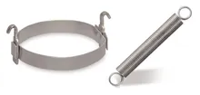 Cleme cu arc pentru șlifuri, arcuri elicoidale, lungime totală 40 mm, 10 buc.