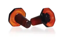 Dopuri din sticlă brună, DURAN®, semigăurite, 24/29, DIN 12252, octogonale