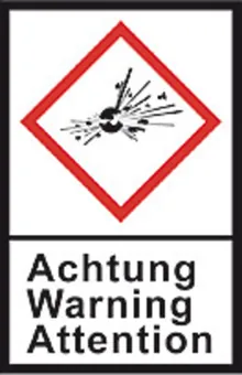 Etichete de avertizare GHS, folie PE, GHS01, avertisment, bombă explozivă, 100 µm, 22x30mm