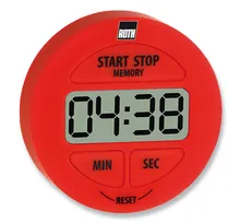 Cronometru Rotilabo®-count-down/count-up, roșu, afișaj cu 4 cifre, Ø 55 x D 15 mm