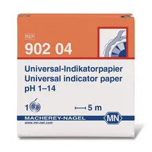 Hârtie indicatoare universală pH 1-14, cu scară colorimetrică, rolă 5 m, lățime 7 mm