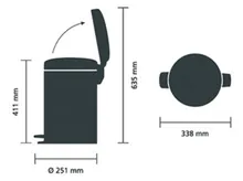 Coș cu pedală, tablă de oțel/PE, crom, 12 l, 1 bucată(ți)