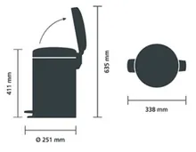 Coș cu pedală, tablă de oțel/zinc, crom, 12 l, 1 bucată(ți)