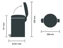 Coș cu pedală, tablă de oțel/zinc, alb 12 l, 1 bucată(ți)
