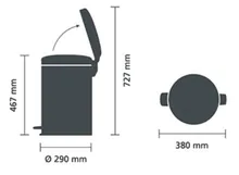 Coș cu pedală, tablă de oțel/zinc, crom, 20 l, 1 bucată(ți)