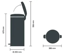 Coș cu pedală, tablă de oțel/zinc, alb 30 l, 1 bucată(ți)
