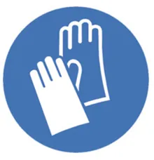 Simboluri de siguranță conform ISO 7010, Purtați mănuși de protecție Ø 50 mm, 1 buc.