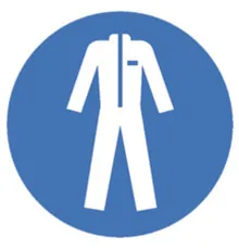Simboluri de siguranță conform ISO 7010, Purtați îmbrăcăminte de protecție Ø 200 mm, 1 buc.