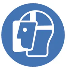 Simboluri de siguranță conform ISO 7010, Purtați vizieră de protecție Ø 200 mm, 1 buc.