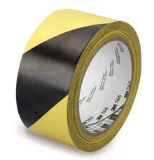 Bandă adezivă de avertizare pericol, galben/alb., folie PVC, autoadezivă, L 33 m