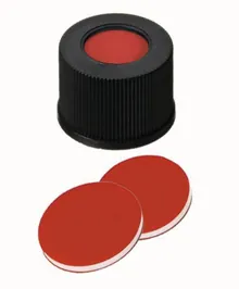 Capace cu filet cu orificiu, PP, ND10, Septum PTFE/Silic./PTFE, 1,0 mm, 45°