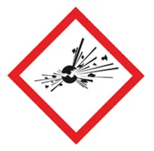 Pictograme de pericol GHS combinabile, GHS01, folie PE, bombă explozivă, 22x22 mm, rolă