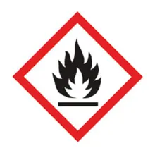 Pictograme de pericol GHS combinabile, GHS02, folie PE, flacără, 22 x 22 mm, rolă