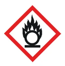Pictograme de pericol GHS combinabile, GHS03, folie PE, flacără deasupra unui cerc, 22x22mm