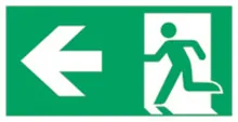 Semn de salvare, ISO 7010, luminiscent, Ieșire de urgență, stânga, 1 bucată