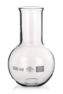 Balon Rotilabo®-flat cu fund plat, 250 ml, gât larg, margine rezistentă, H 140 mm