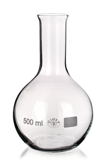 Balon Rotilabo®-flat cu fund plat, 1000 ml, gât îngust, margine rezistentă, H 200 mm