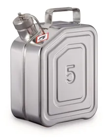 Canistră de siguranță, oțel inoxidabil, cu capac cu filet și aprobat UN-X, 5 l