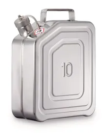 Canistră de siguranță, oțel inoxidabil, cu capac cu filet și aprobat UN-X, 10 l