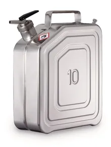 Canistră de siguranță, oțel inoxidabil, cu robinet cu închidere automată, 10 l,, 1 buc.